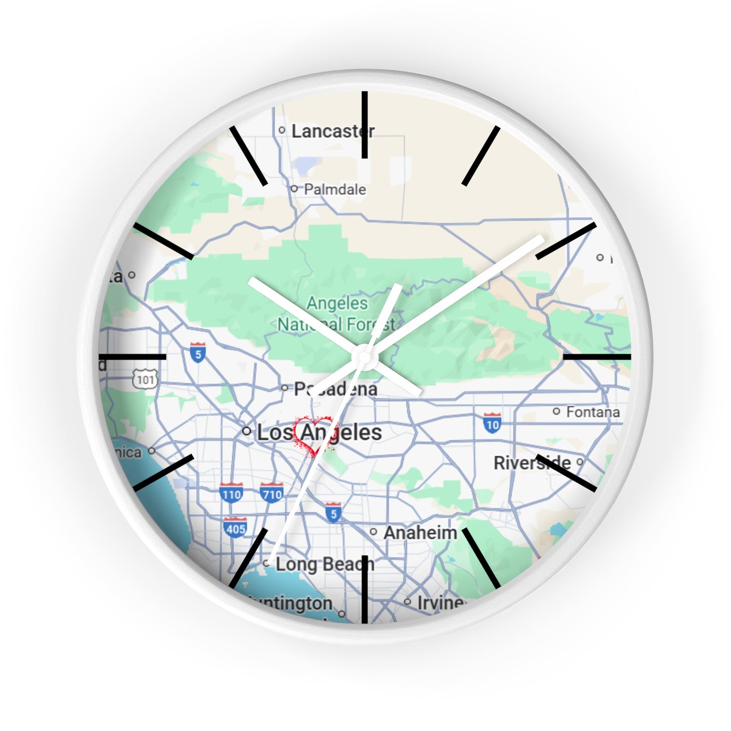 Los Angeles Wall Clock, Unique Home Decor, Custom City Map Clock, Modern Timepiece, Gift for Map Lovers