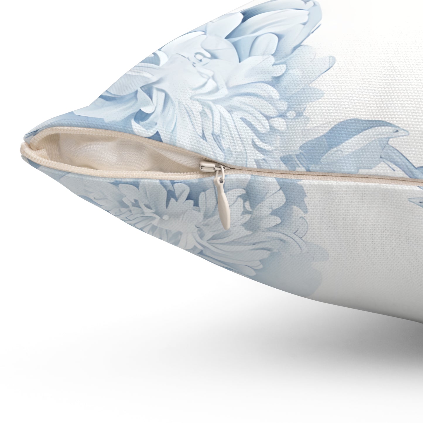 Monogram Pillow - Blue Floral Letter 'A' Square Throw Pillow
