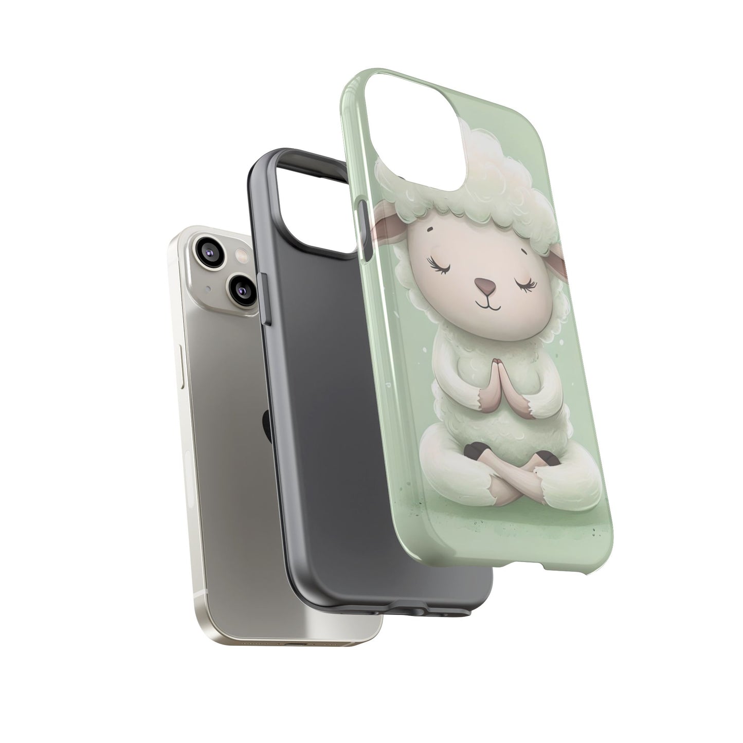 Meditating Lamb Phone Case — Cute Pastel Protective iPhone Cover