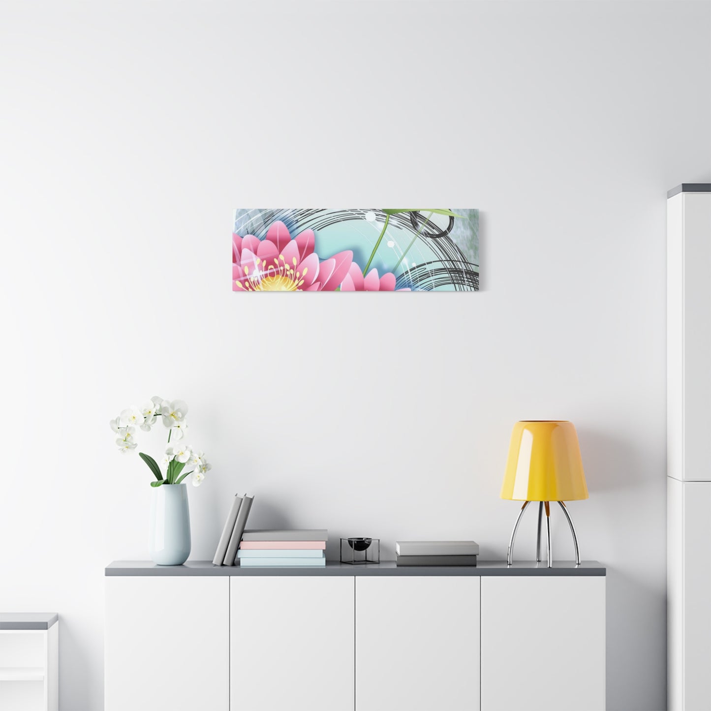 Lotus Blossom Matte Canvas Wall Art — Stretched 1.25" Decorative Print