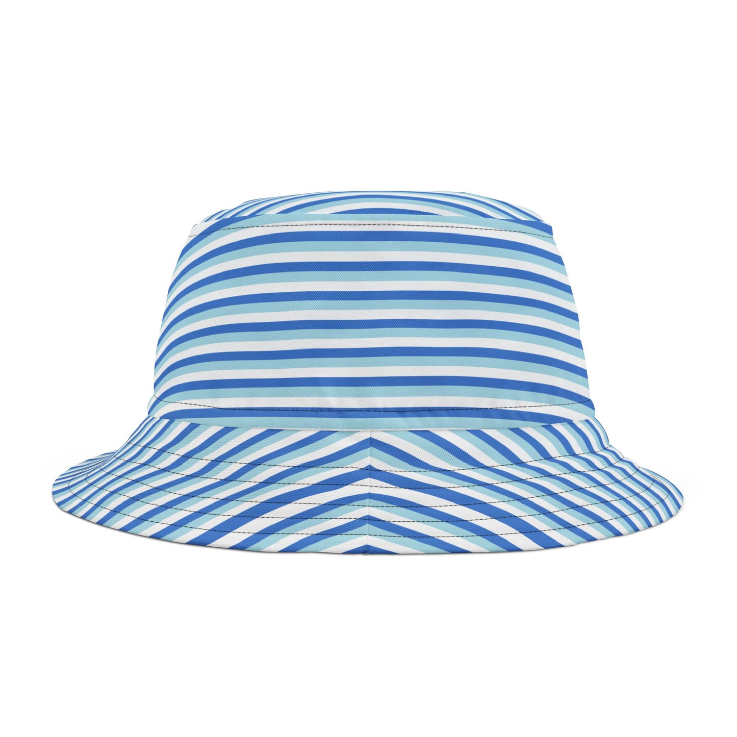 Blue Striped Bucket Hat — Nautical Summer Beach Sun Hat