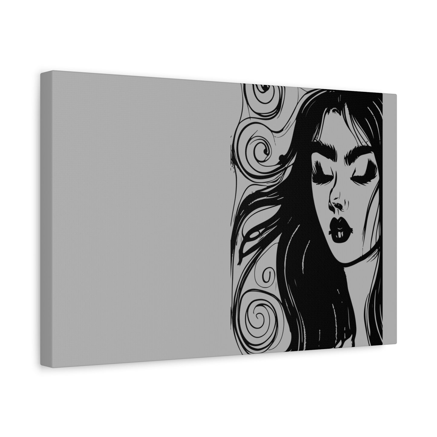 Gothic Woman Portrait Canvas Art — Matte Stretched Wall Decor