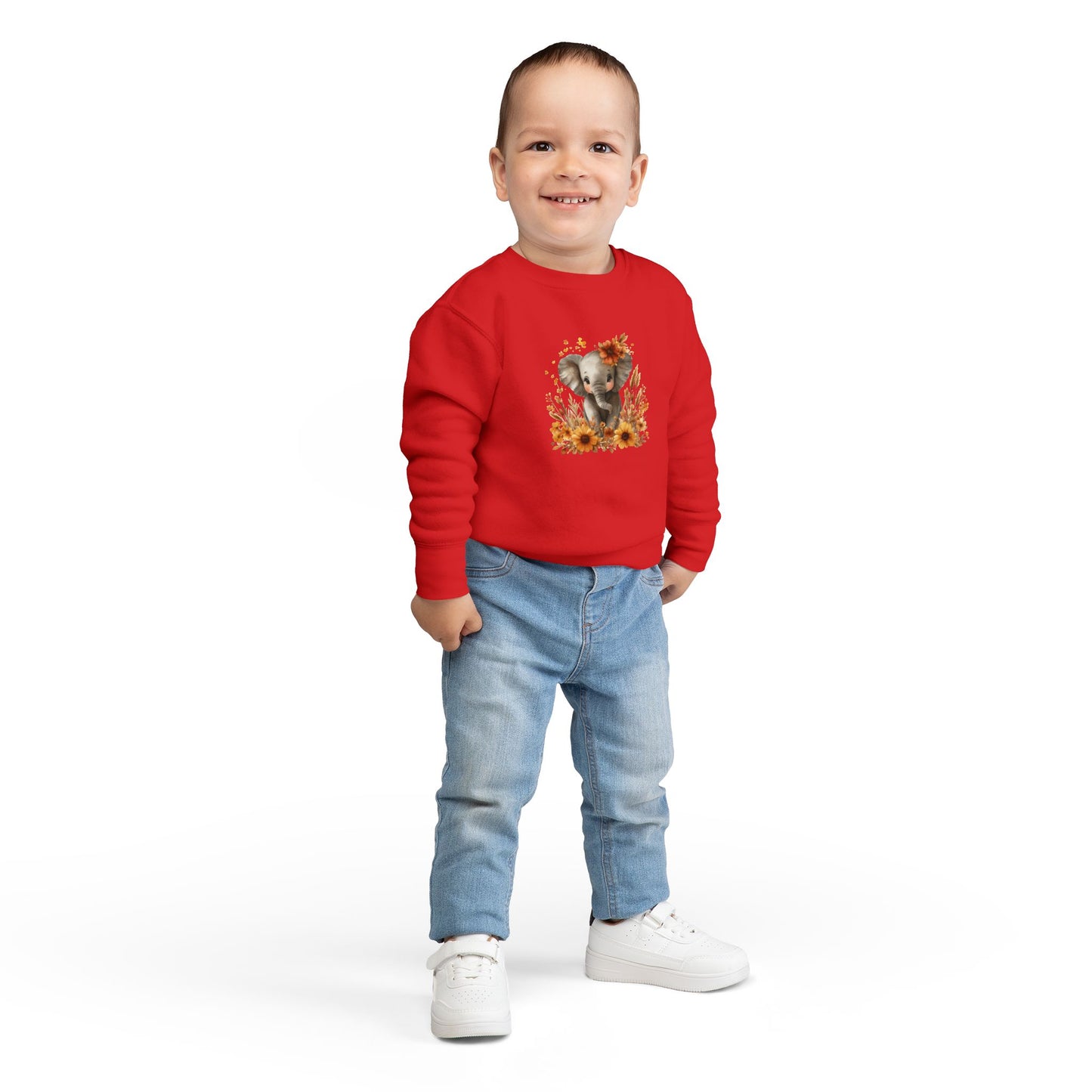 Adorable Elephant Toddler Sweatshirt - Cute Kids Apparel, Gift for Birthday, Baby Shower, Fall Fashion, Cozy Everyday Wear