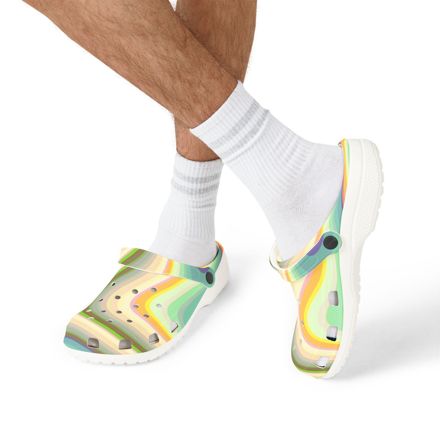 Retro Swirl Clogs — Colorful EVA Foam Comfort Shoes