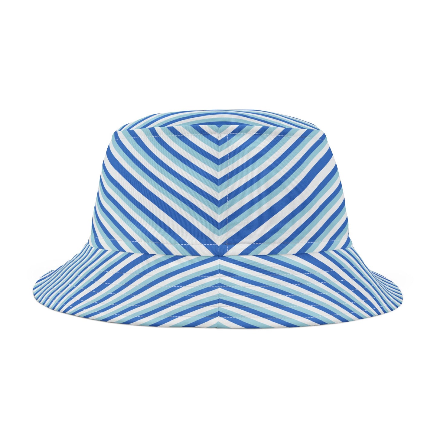Blue Striped Bucket Hat — Nautical Summer Beach Sun Hat