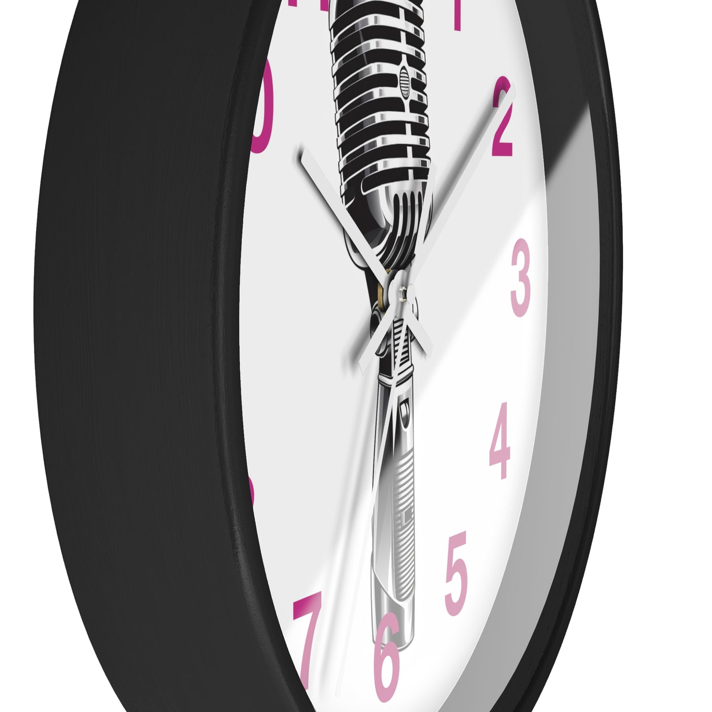 Red Numbers Optical Stripe Wall Clock | Black White Vertical Lines