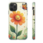 Floral Phone Case with Butterfly Design, Cute Flower Phone Cover for Nature Lovers, Eco-Friendly Gift, Spring Vibes, Birthday Present