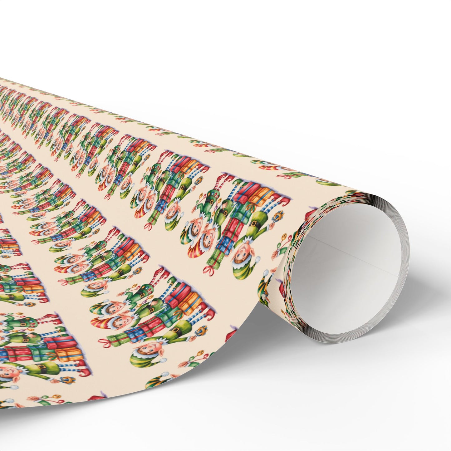 Holiday Gnome Wrapping Paper Roll – Colorful Santa Gnome Gift Wrap