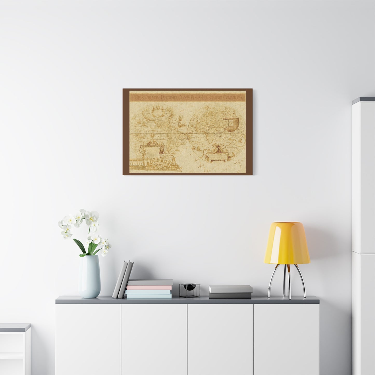 Vintage World Map Canvas Print — Matte Stretched Wall Art