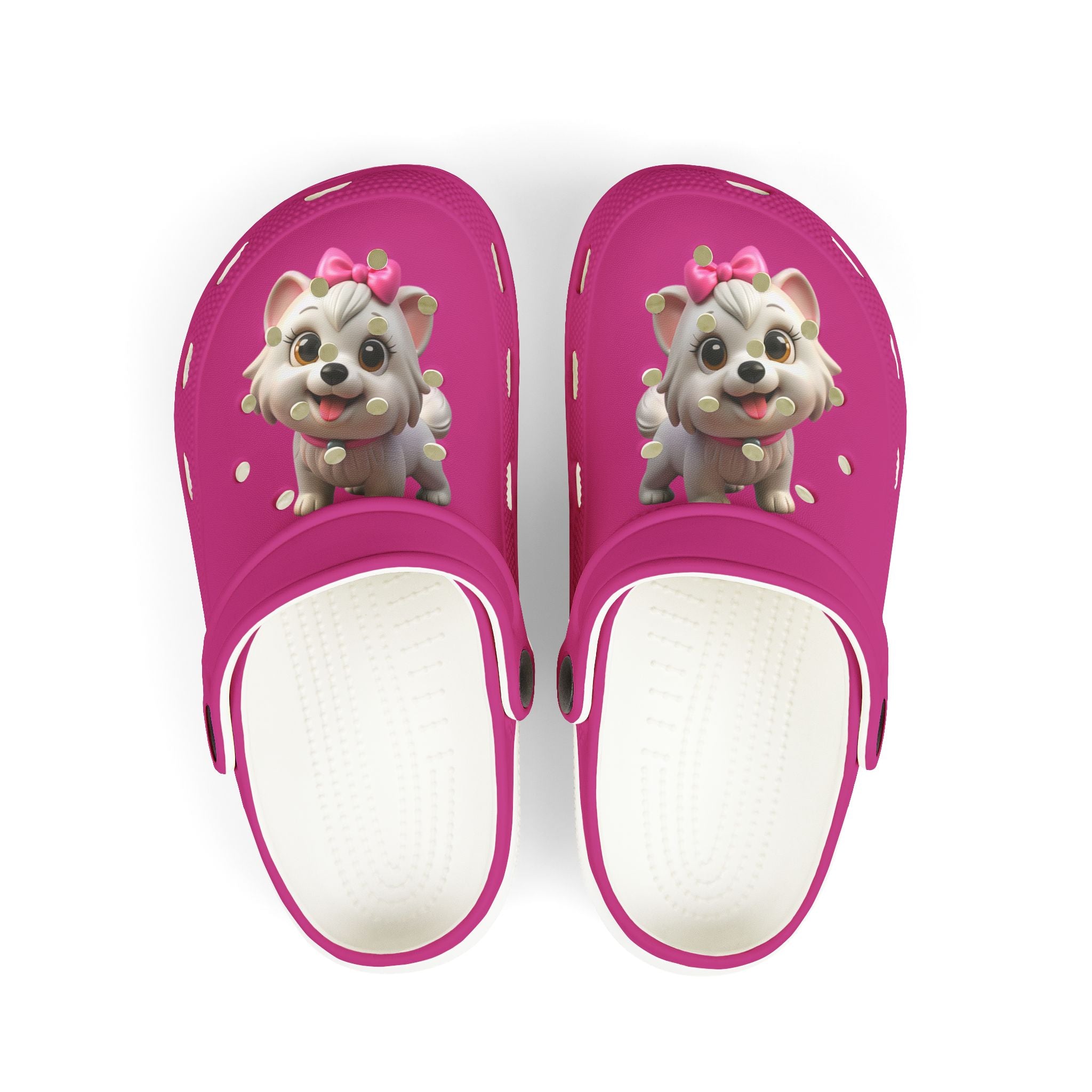 Kids Pink Puppy Clogs — Cute Dog EVA Foam Slip-On Shoes for Toddlers