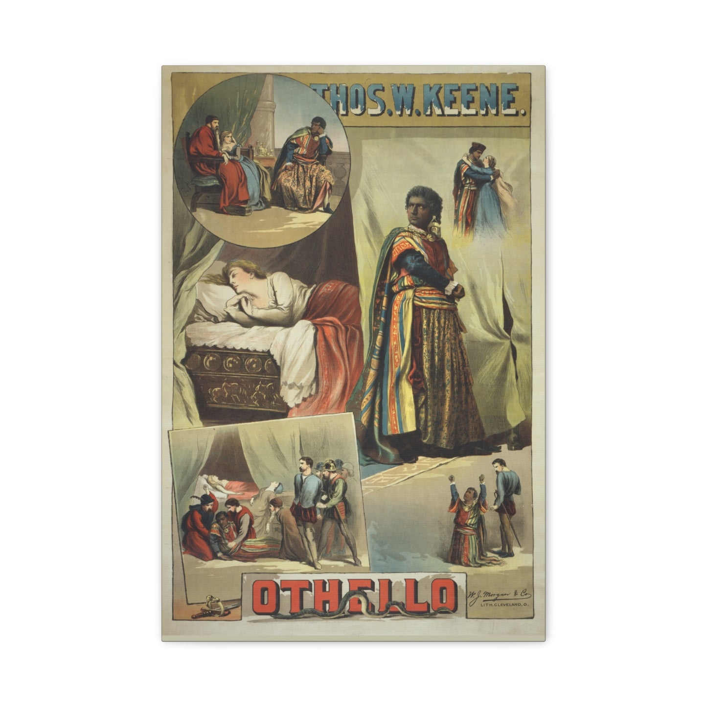 Othello Vintage Playbill Matte Canvas Wall Art