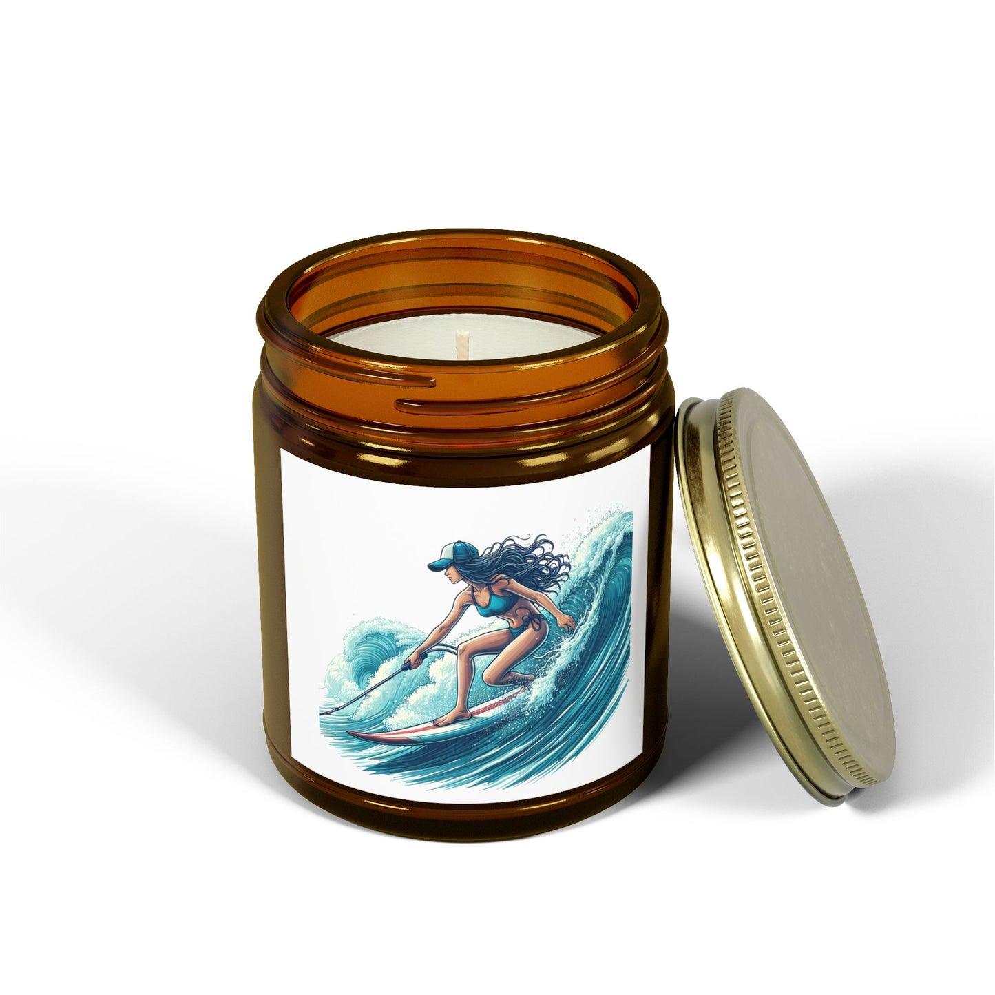 Scented Candles, Coconut Apricot Wax (4oz, 9oz) - Surfer