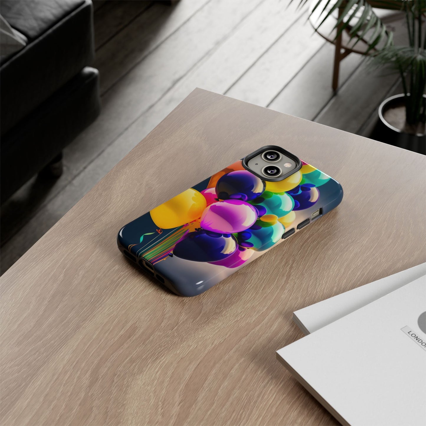 Colorful Balloon Tough Phone Case — Vibrant Party Balloons Protective Cover