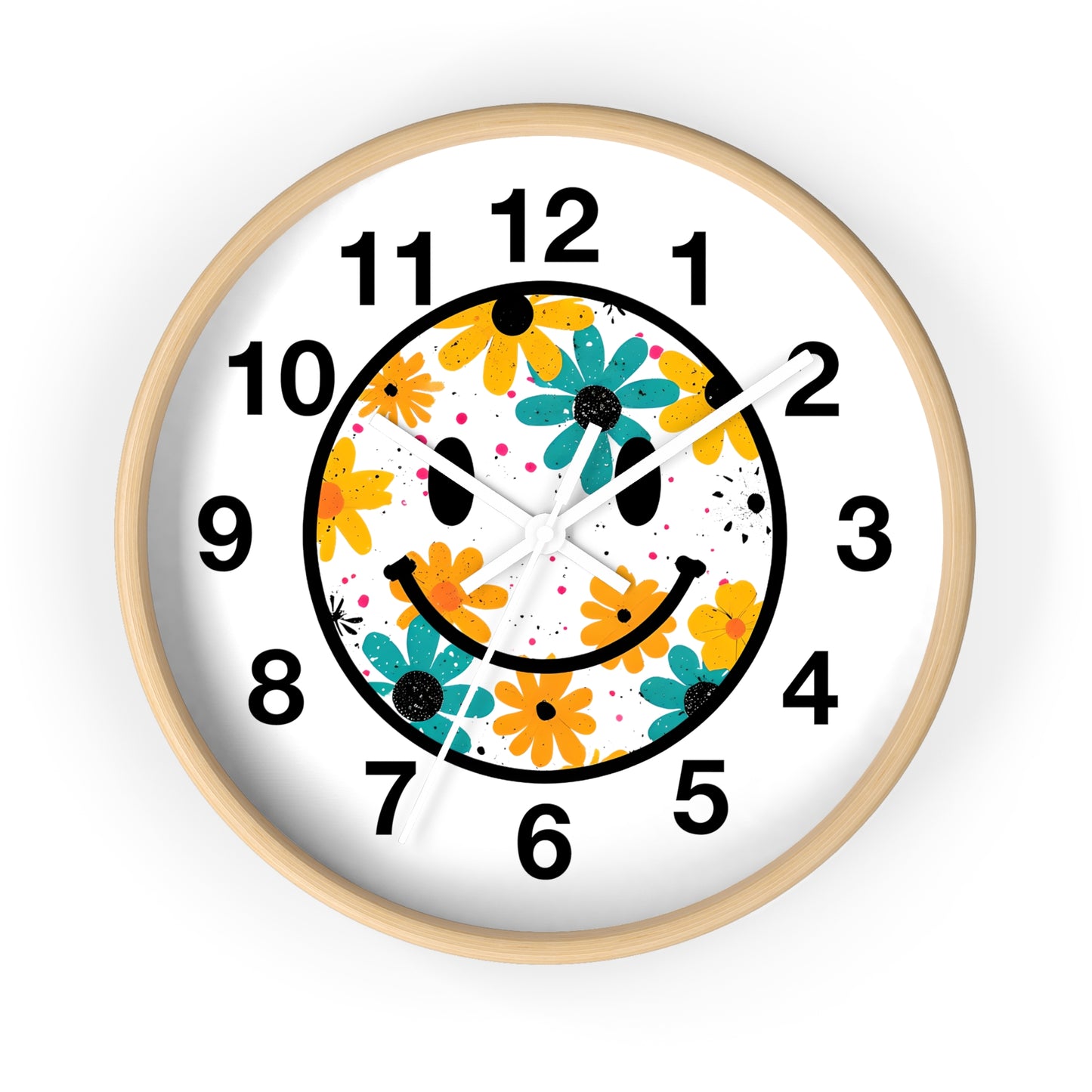 Floral Smile Wall Clock — Cheerful Daisy Face Home Decor