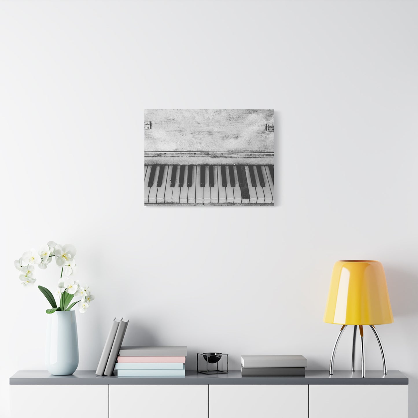 Vintage Piano Keys Matte Canvas Print
