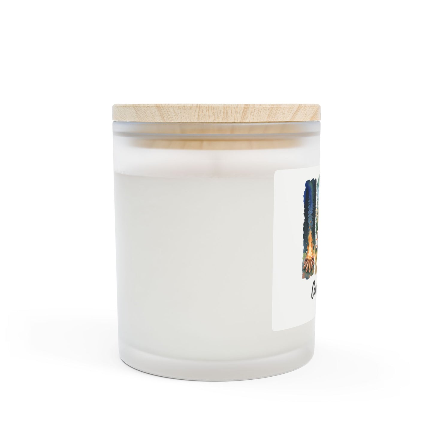 Camping Life Frosted Glass Candle — 11oz Cabin & Campfire Scented Candle
