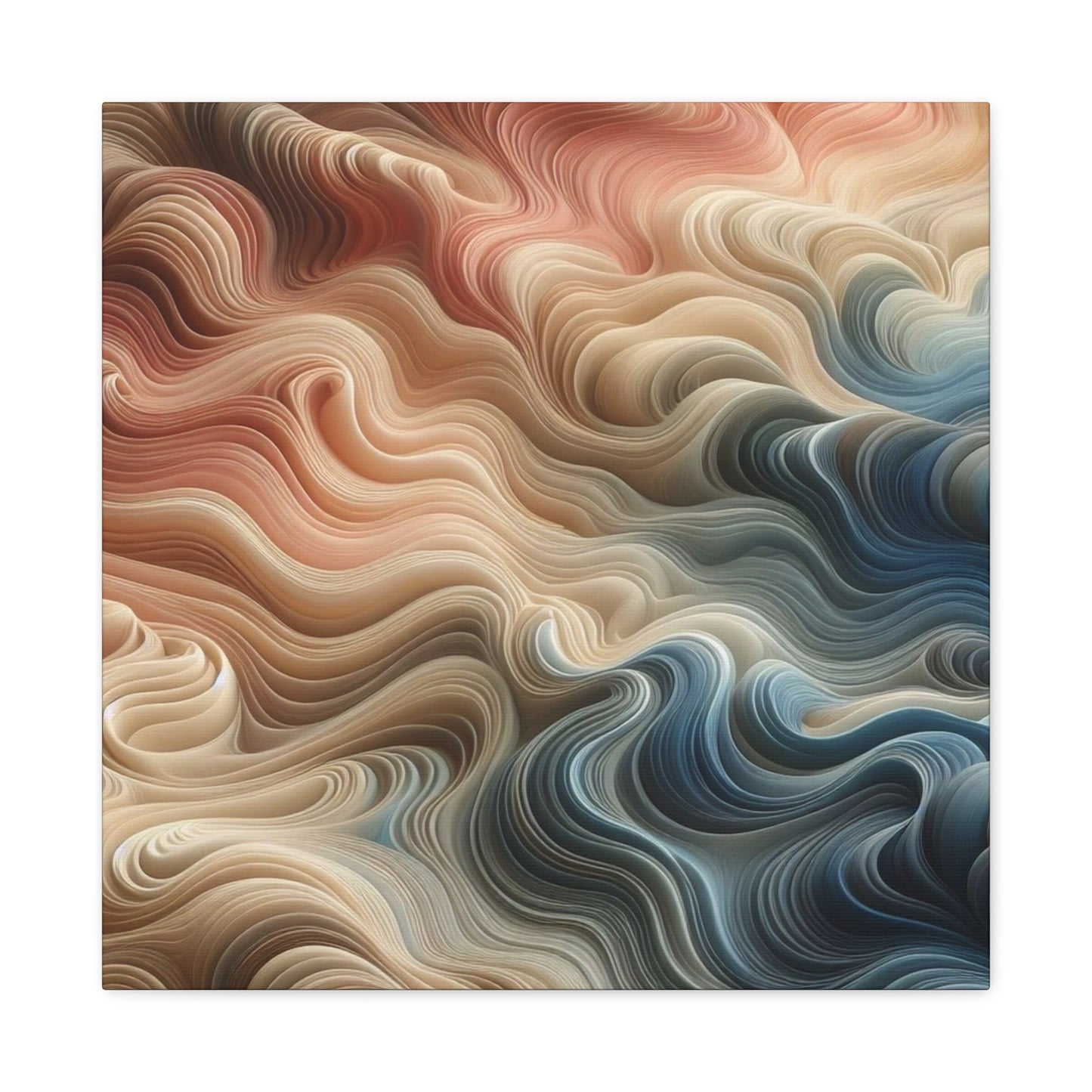 Abstract Swirl Matte Canvas Wall Art — Fluid Earth Tones, Stretched 1.25"