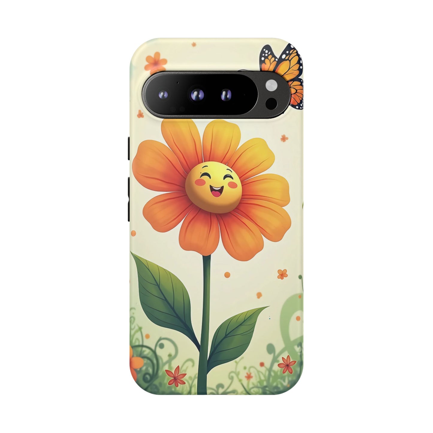 Floral Phone Case with Butterfly Design, Cute Flower Phone Cover for Nature Lovers, Eco-Friendly Gift, Spring Vibes, Birthday Present