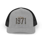 1971 Leopard Print Snapback Trucker Cap — Vintage Born in 1971 Birthday Gift