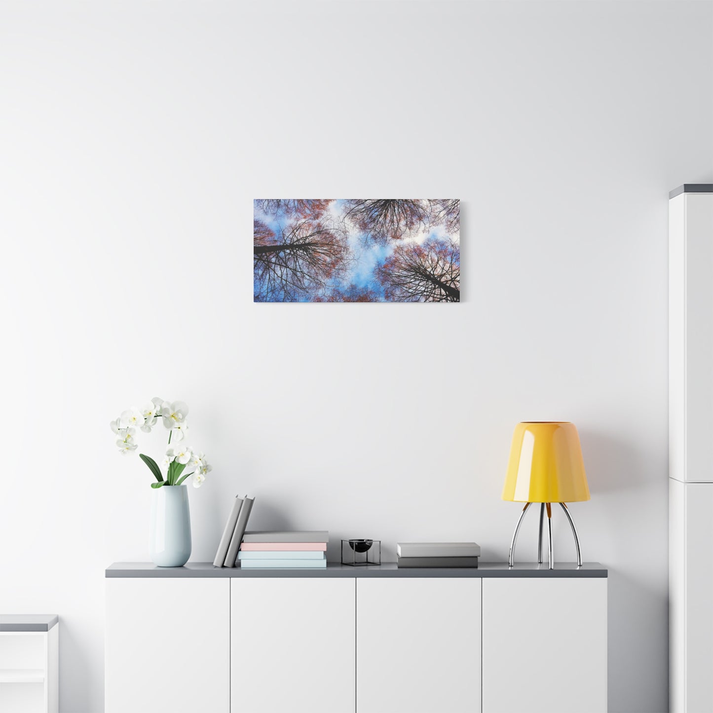 Canopy Sky Canvas Print — Winter Tree Tops Wall Art