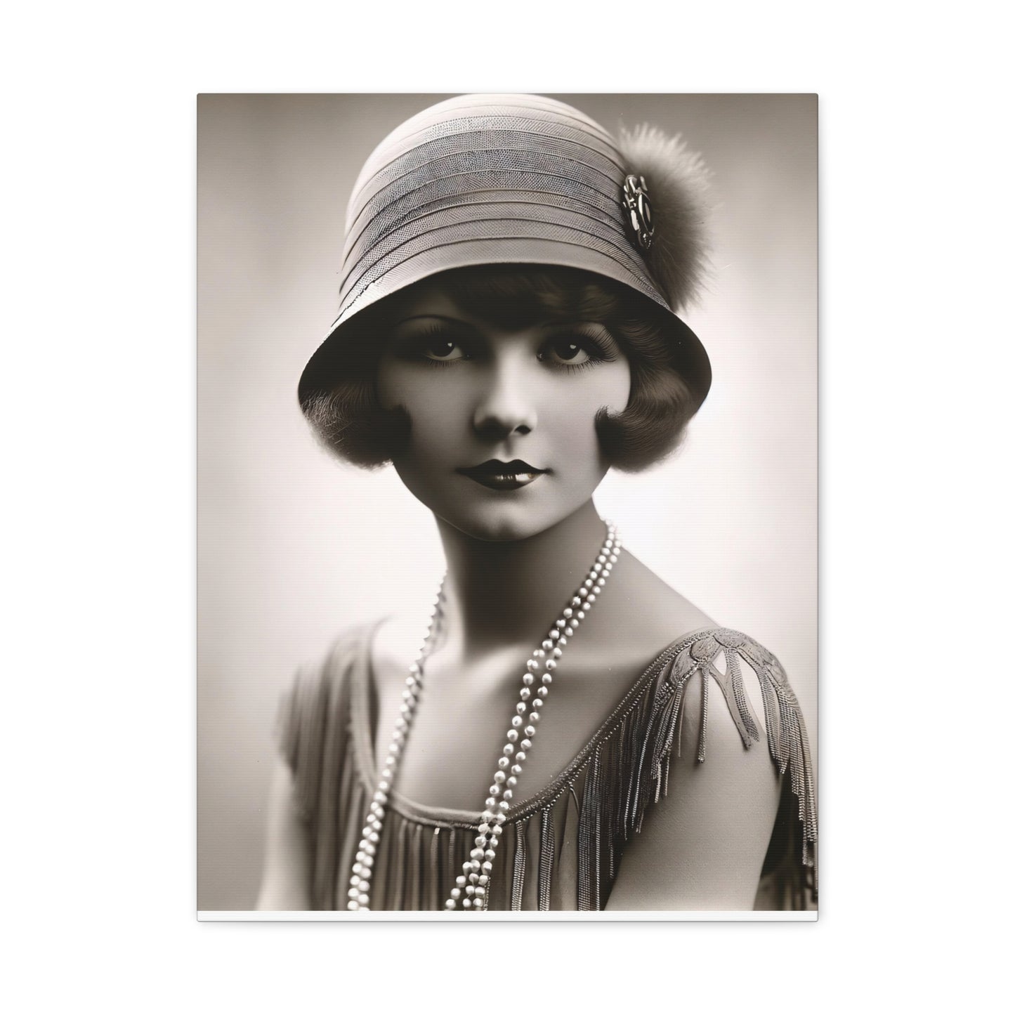 Vintage 1920s Flapper Portrait Canvas
