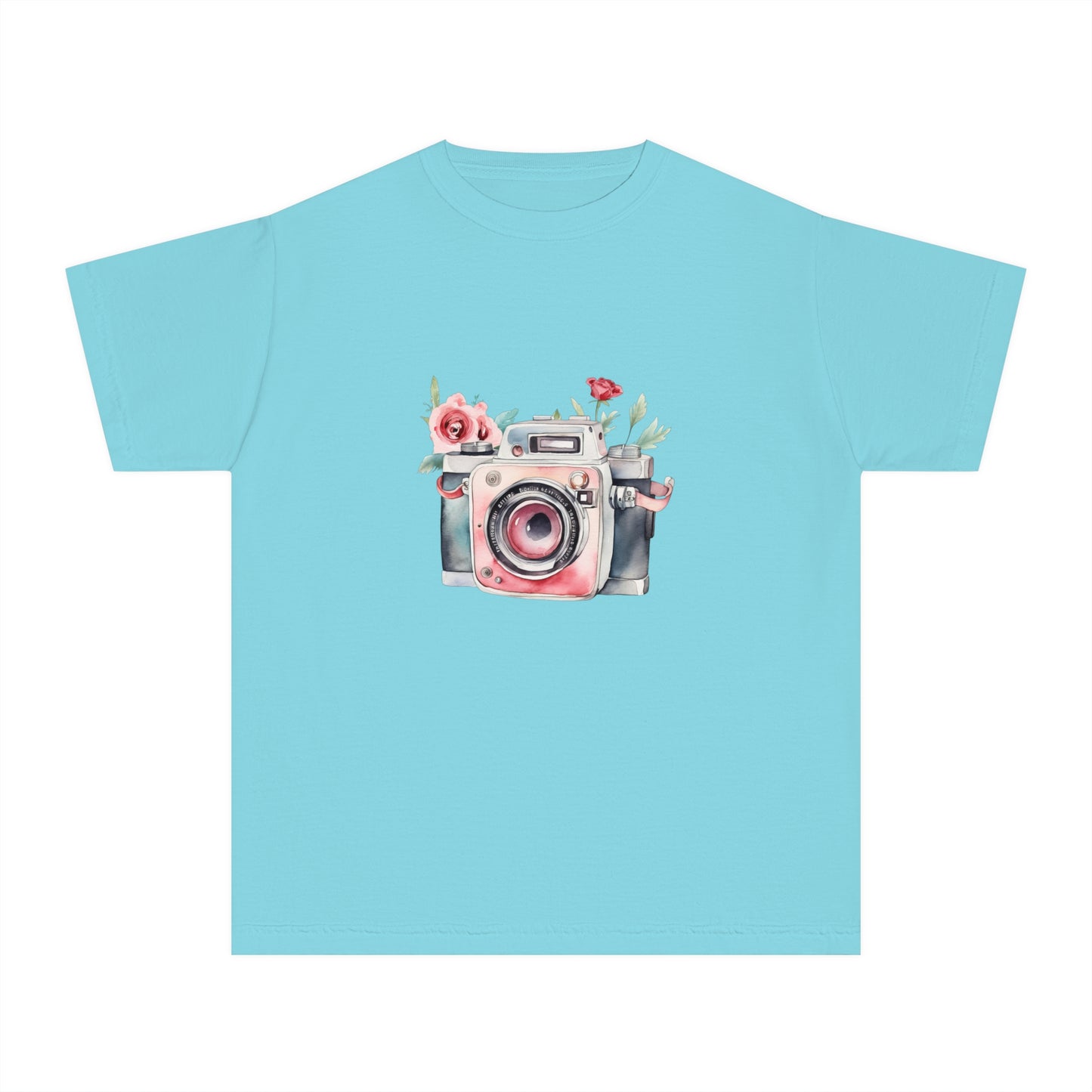 Floral Camera Youth Tee, Cute Teen Shirt