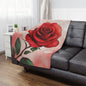 Red Rose Minky Blanket – Soft Floral Throw for Valentine’s Day & Romantic Gifts