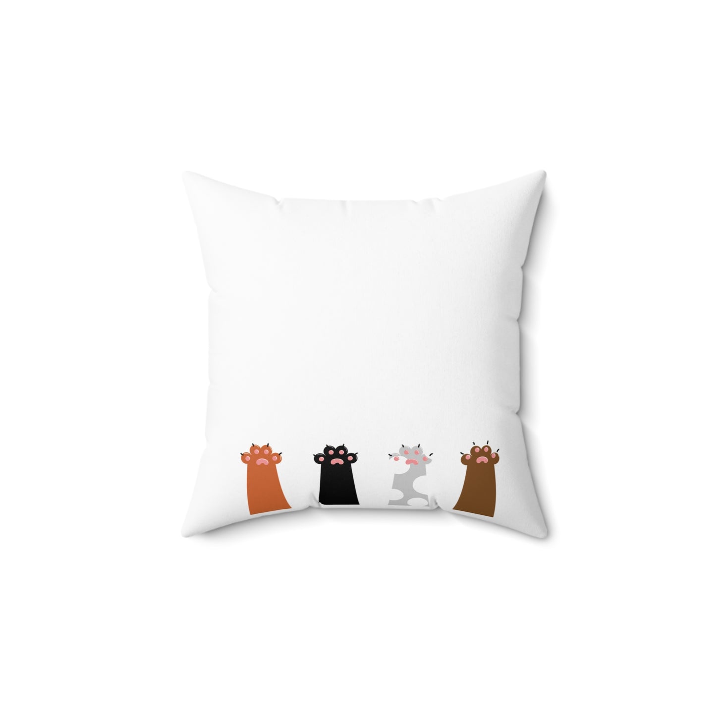 Cute Cat Row Decorative Throw Pillow — Kawaii Kitten Accent Cushion