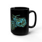 Motorcycle Sketch Black 15oz Mug — Vintage Bike Coffee Cup