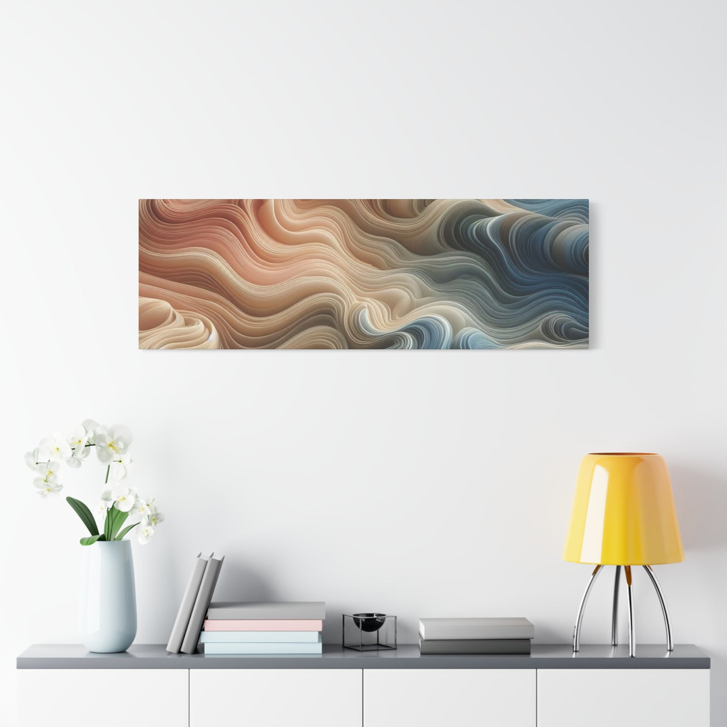 Abstract Swirl Matte Canvas Wall Art — Fluid Earth Tones, Stretched 1.25"