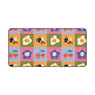 Cute Floral & Bees Desk Mat — Colorful Checkerboard Mouse Pad for Kids & Home Office