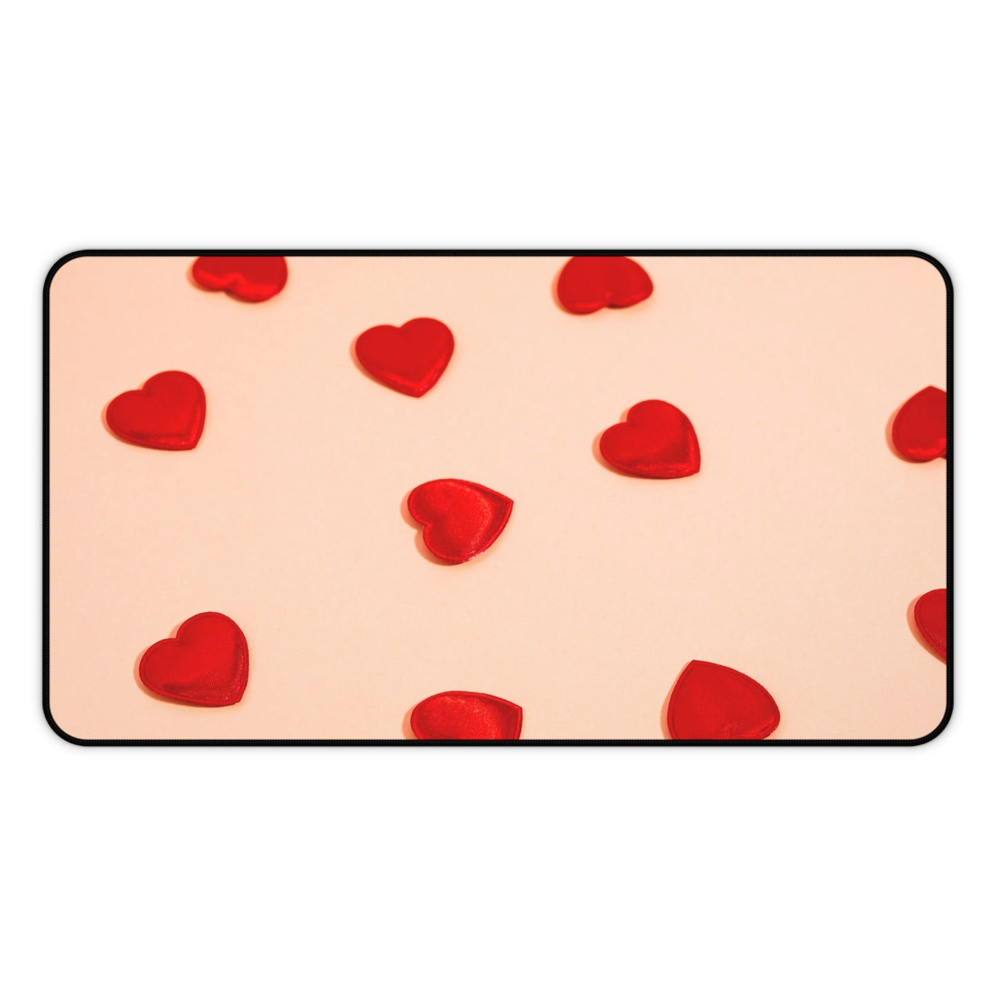 Desk Mat - Scattered Red Hearts Valentine Mouse Pad for Romantic Gift