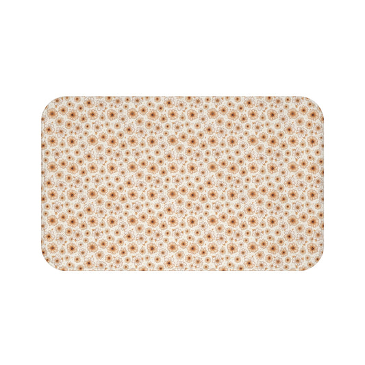 Floral Spa Bath Mat, Soft Bathroom Rug, Washable Home Decor, Boho Bathroom Mat, Gift for Her