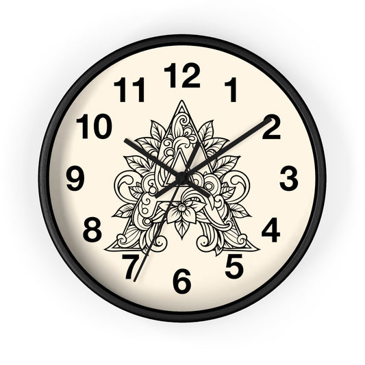 Boho Floral Wall Clock, Home Decor, Gift for Her, Bohemian Style, Living Room Wall Art, Unique Timepiece, Handmade Clock