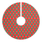 Festive Christmas Tree Skirt, Holiday Decor, Christmas Decoration, Tree Cover, Red with Green Trees, Gift for Family