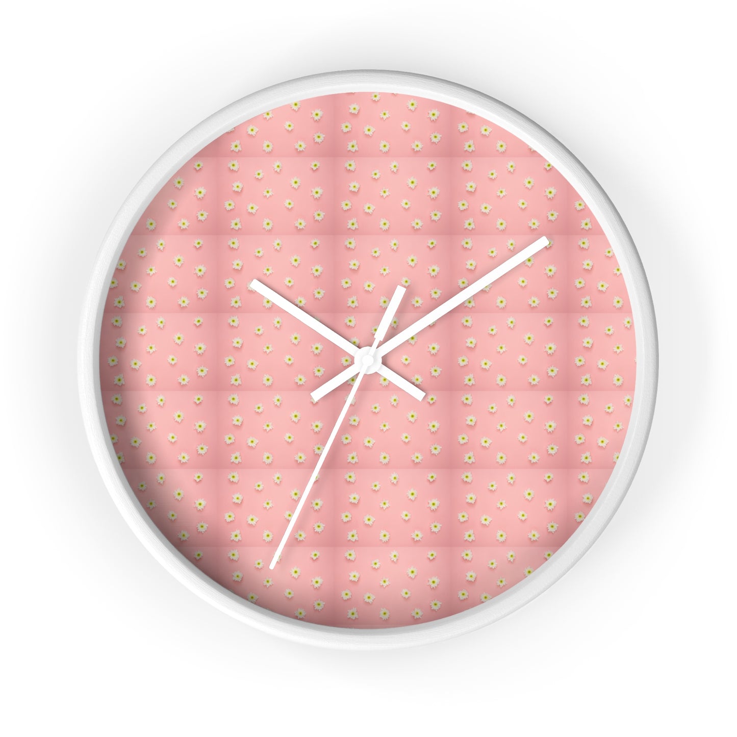 Charming Floral Wall Clock Pink Decor, Home Accessories, Gift for Her