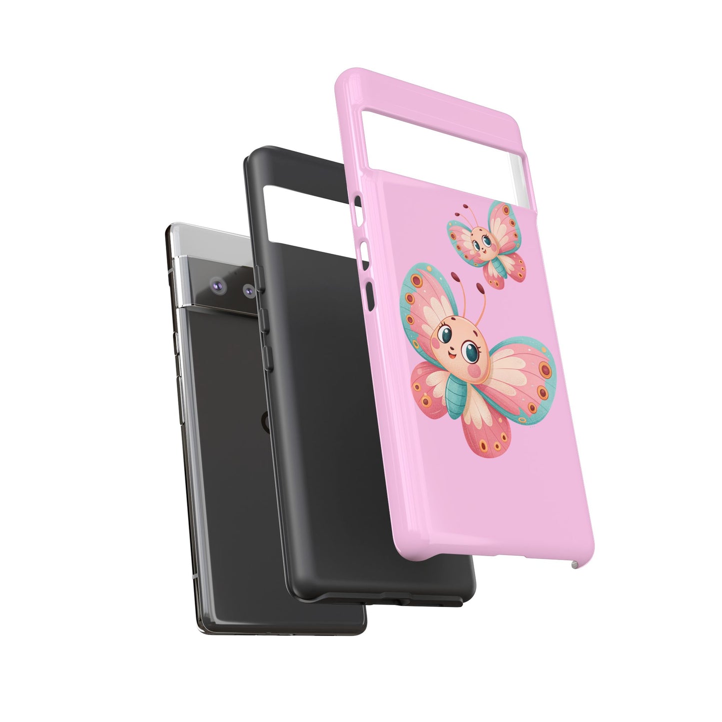 Cute Butterfly Phone Case, Tough Phone Cover, Girly Phone Accessory, Unique Gift for Her, Kids Phone Case, Floral Design Case