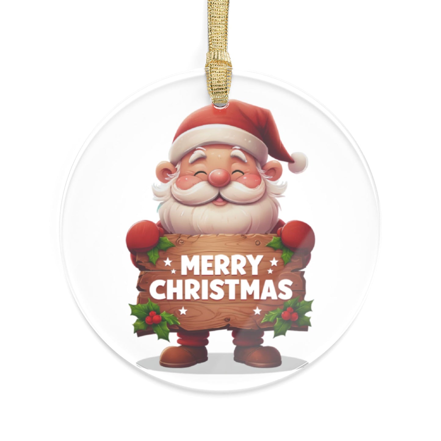 Santa Claus Merry Christmas Acrylic Ornament – Cute Holiday Tree Decoration