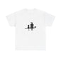 Witch and Cat Tee | Spooky Unisex Shirt for Halloween | Cute Witchwear for Cat Lovers | Fall Wardrobe Essential | Gift for Magical Friends