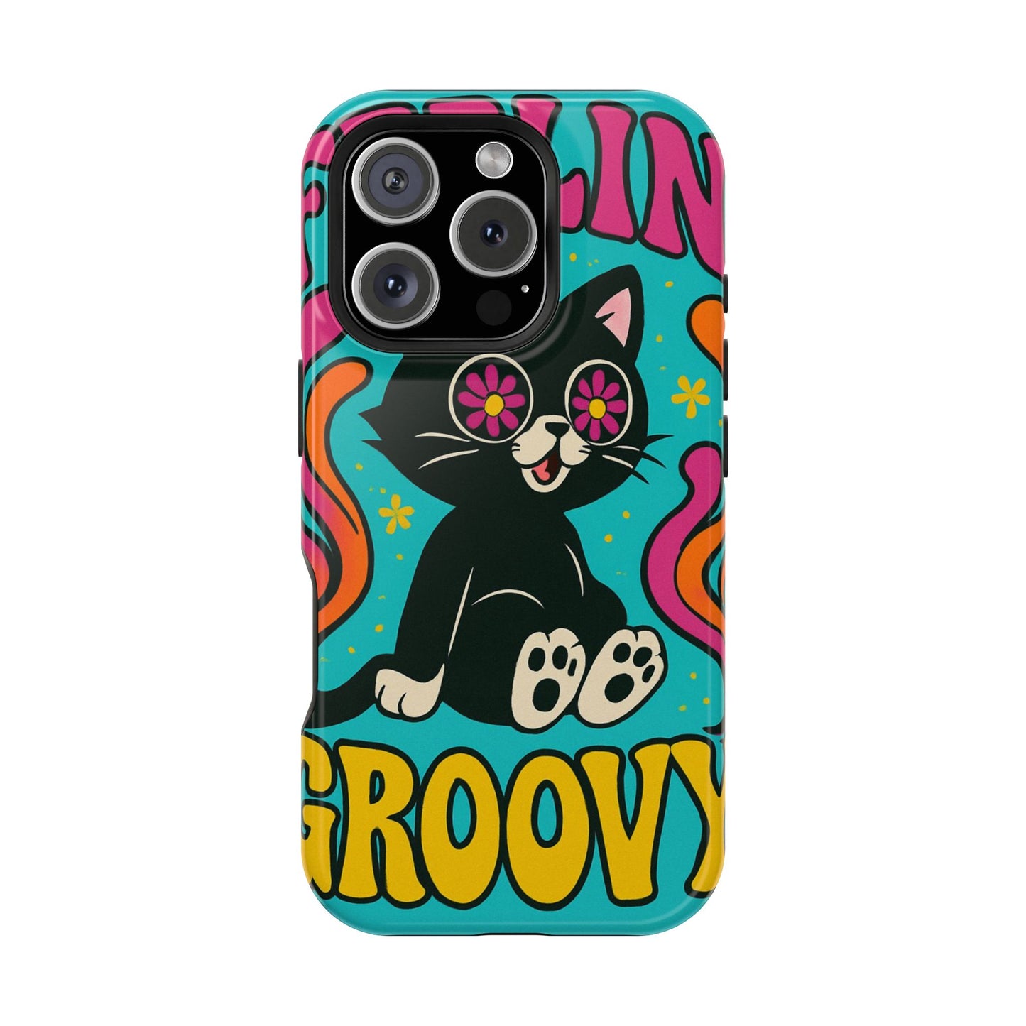 Groovy Cat Magnetic Impact-Resistant Phone Case