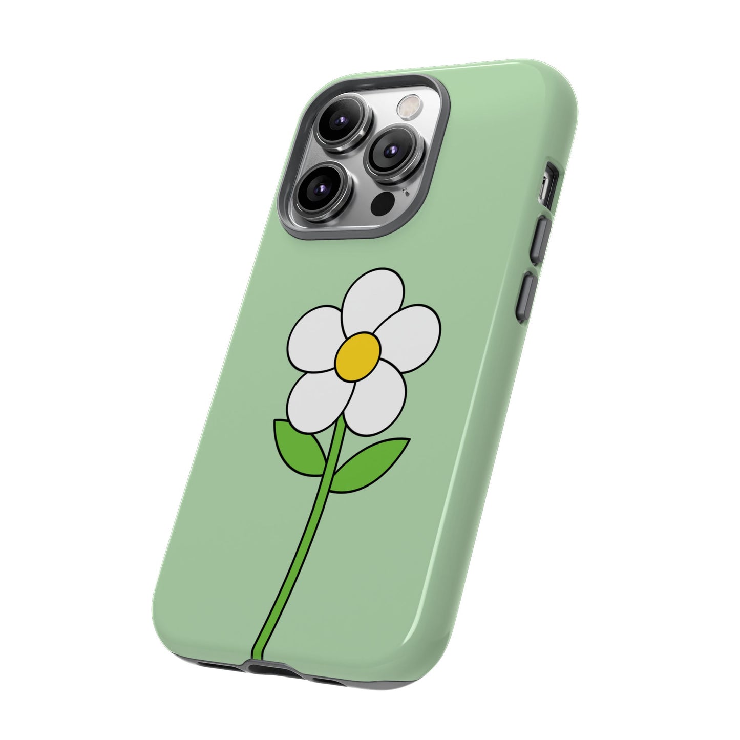 Floral Phone Case - Tough Cases for Nature Lovers, Cute Green Flower Design, iPhone Cover, Gift for Her, Spring Accessories