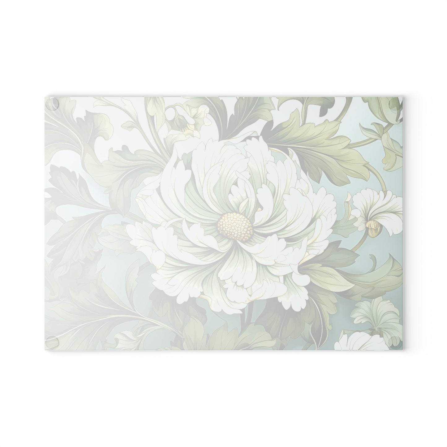 Floral Glass Cutting Board - Elegant Kitchen Decor