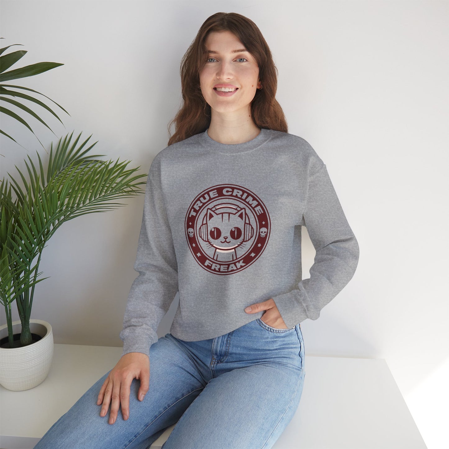 True Crime Freak Cat Crewneck Sweatshirt