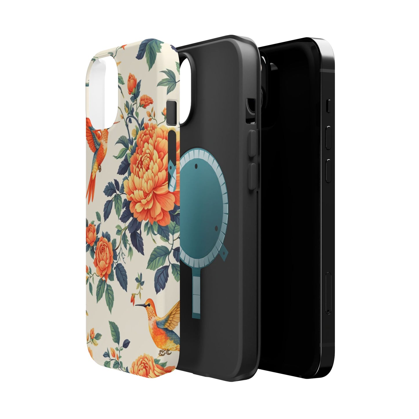 Floral Hummingbird Magnetic Phone Case — Impact-Resistant Protective Cover
