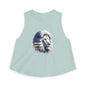 American Flag Lion Women's Crop Top — Patriotic Lion Graphic Tank