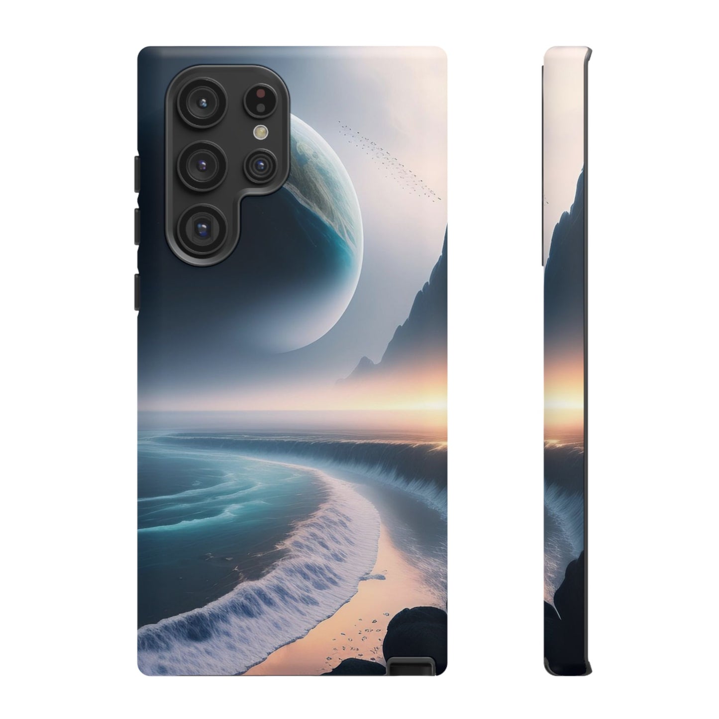 Galaxy Ocean Phone Case — Surreal Planet Beach Tough Case