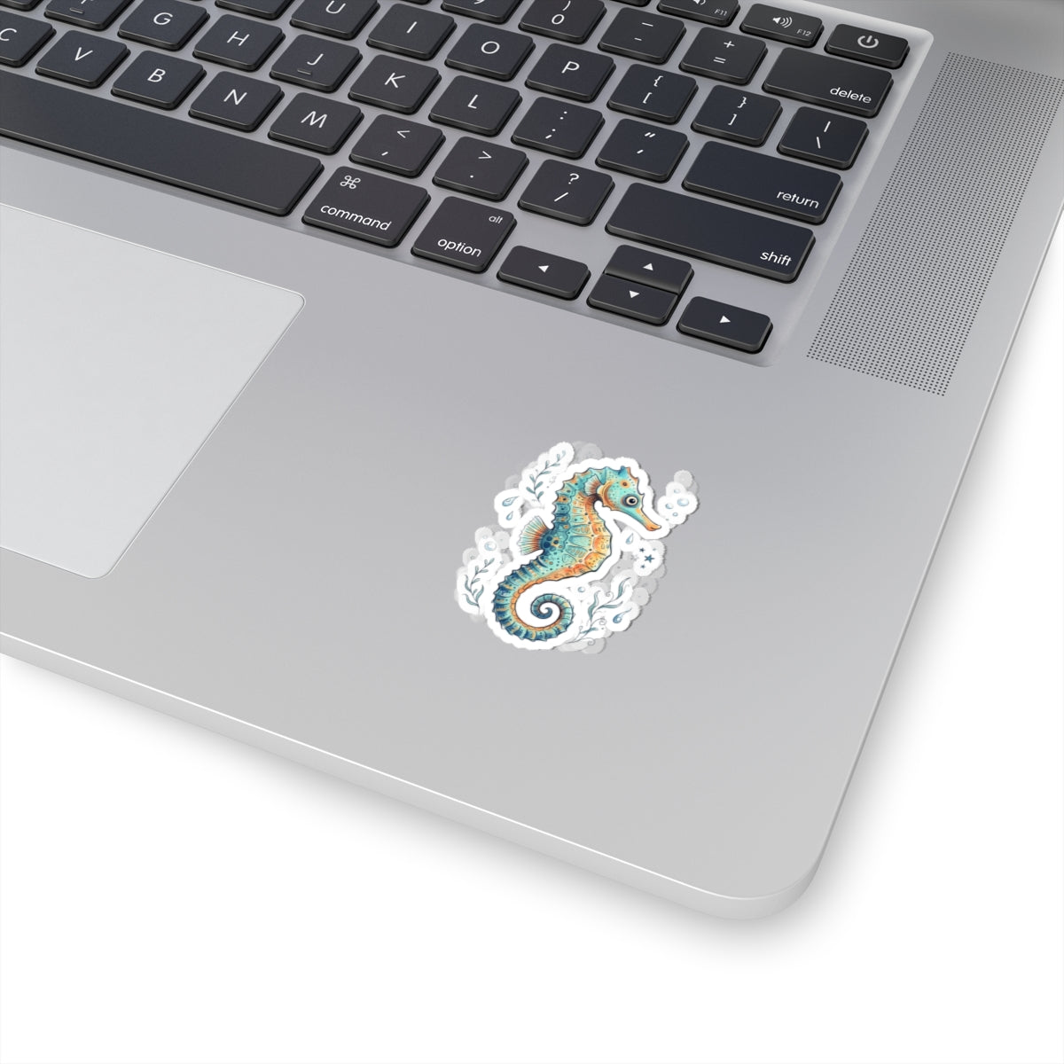 Seahorse Kiss-Cut Sticker — Watercolor Ocean Marine Decal for Laptops & Water Bottles