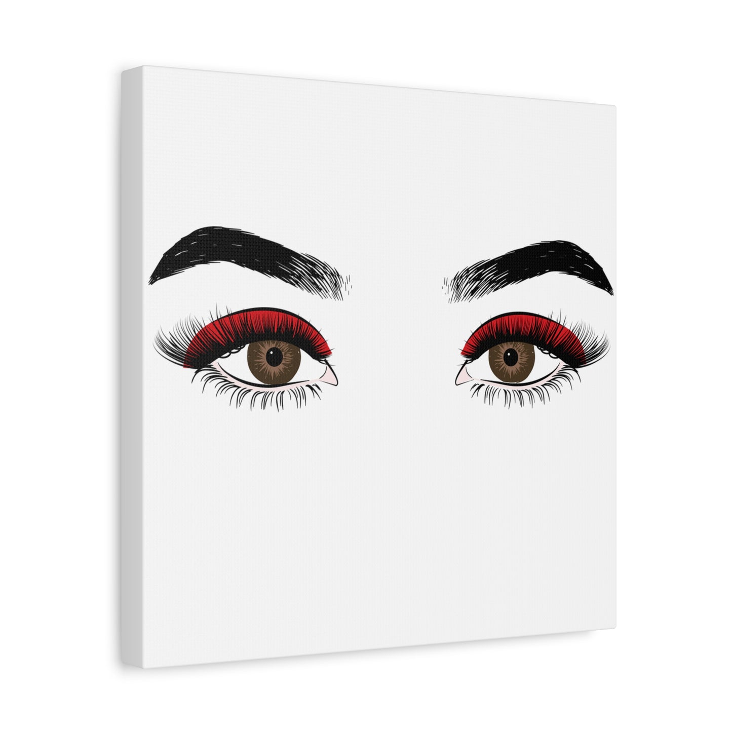 Red Lashes Wall Art Canvas — Glam Eyes Makeup Decor