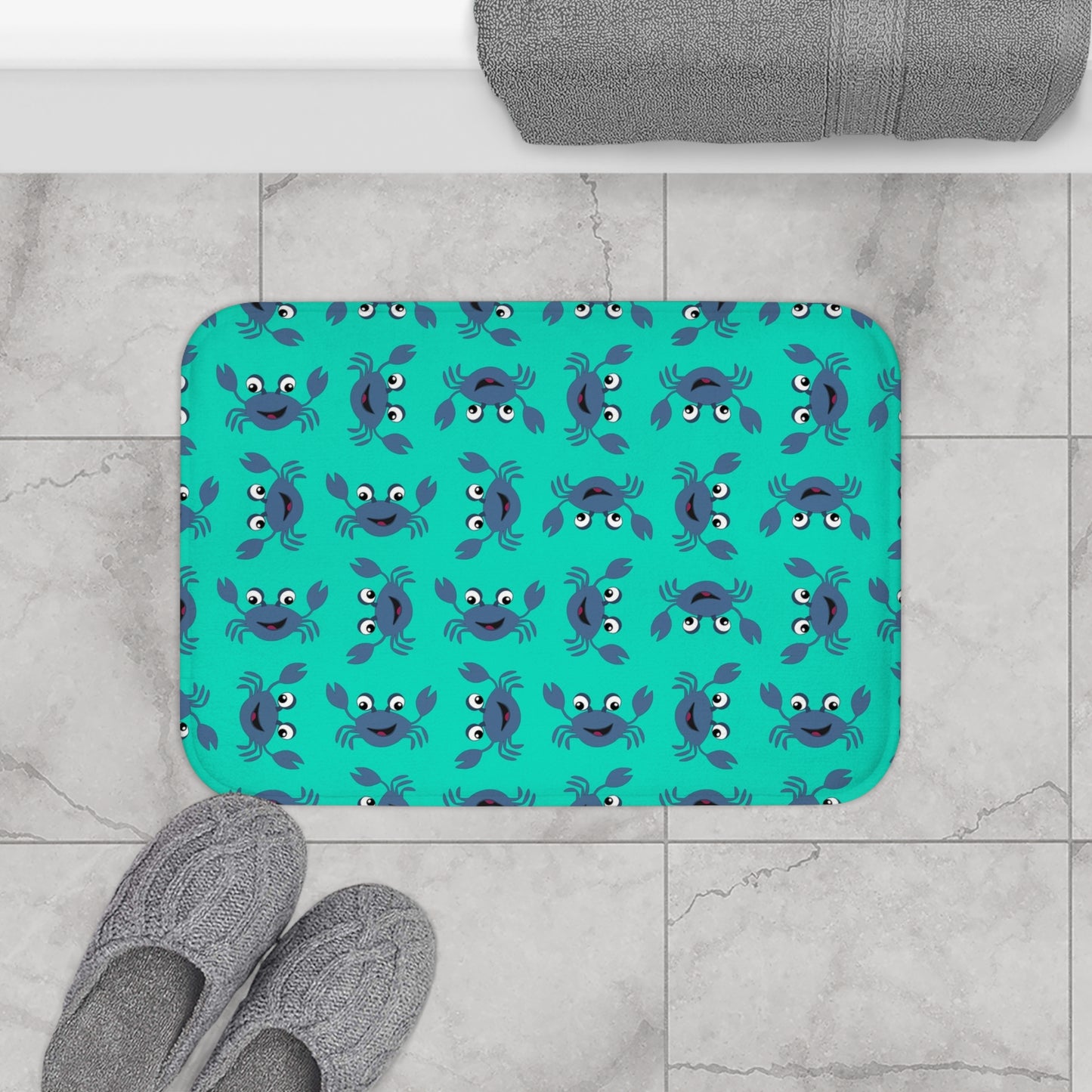 Cute Crab Bath Mat, Coastal Bathroom Decor