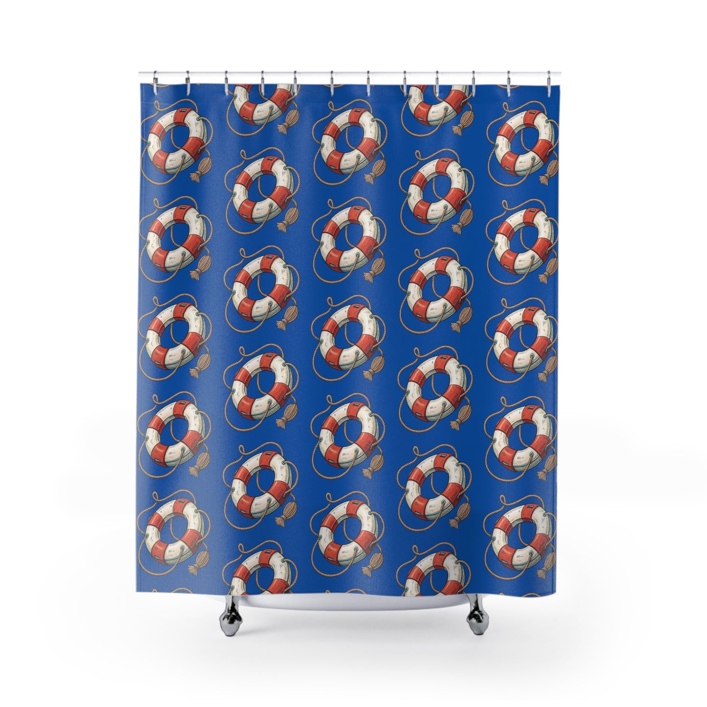 Nautical Lifesaver Shower Curtain, Beach Decor, Coastal Bathrooms, Gift for Sea Lovers, Summer Vibes, Nautical Theme
